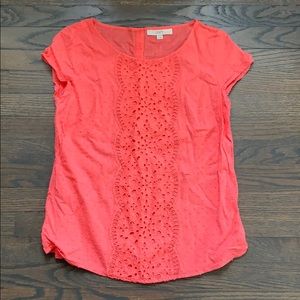 Coral embellished top